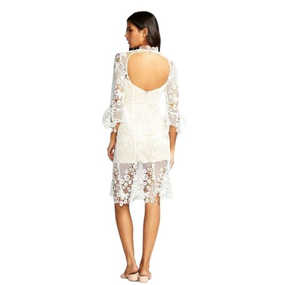 FREE PEOPLE dress‎ La Spezia white floral crochet lace bridal M - Picture 3 of 15